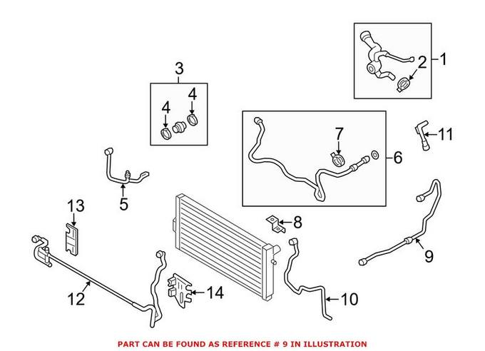 BMW Radiator Coolant Hose 17128614882